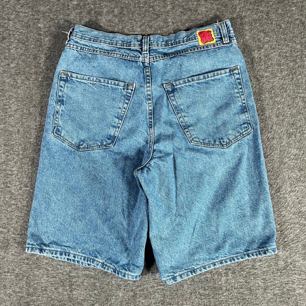 Empyre Loose Fit Denim Shorts Mens 32 Blue Light Wash Baggy Skater Streetwear